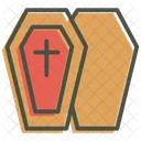 Coffin Casket Cross Icon