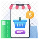 Mcommerce Comercio Movil Compras En Linea Icono