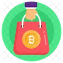 Saco De Bitcoin Compras De Bitcoin Compra De Bitcoin Ícone