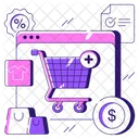 Compras Web Compras En Sitios Web Comercio Electronico Icono