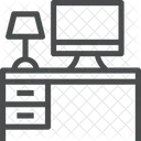コンピューターデスクのワークスペース  アイコン