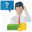 Confused Businessman Confused Financer Less Banknotes Icon