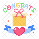 Congratulations Gift Surprise Gift Present Box Icon