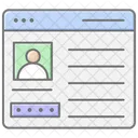 Icone De Cor Linear Da Conta De Login Ícone