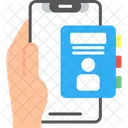 Contacts Hand Holding Phone Address Book Icon