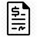 Ligne Remplie Contrat Accord Document Icône
