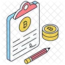 Contrato De Bitcoin Bitcoin Logotipo De Bitcoin Icono