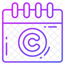 Vencimiento De Derechos De Autor Calendario Fecha Icono