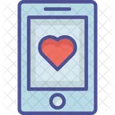 Corazon En El Dispositivo Movil Mensaje Amoroso Icono