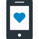 Corazon En El Dispositivo Movil Mensaje Amoroso Icono