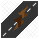 Crack Disaster Nature Road Risk Icon