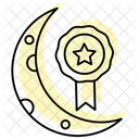 Crescent And Star Badge Color Shadow Thinline Icon 아이콘