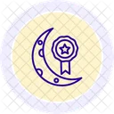 Crescent And Star Badge Line Icon Icon