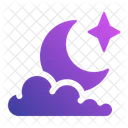 Crescent Moon Cloud Night Icon