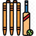 Cricket Logo Cricket Stumps And Ball Ball Stumps Icon