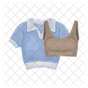 Crop Top Woman Clothes Icon