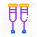 整形外科、松葉杖、歩行 アイコン