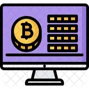 Ordinateur Moniteur Bitcoin Icône