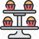 Cupcake Stand Cupsakes Baked Icon