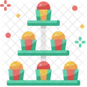 Cupcakes Tea Stand Chocolates Icon