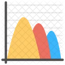 曲線グラフ、放物線グラフ、分布グラフ アイコン