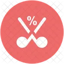 Cut Percentage Scissor Icon