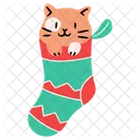 Cat Christmas Sock Misbehave 아이콘