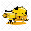 Cute Cat Mascot Cameramen Profession  Icon