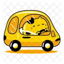 Cute Cat Mascot Driver Profession  Icon