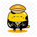 Cute Cat Mascot Pilot Profession  Icon