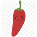 Cute grumpy red chili  Icon