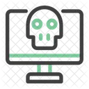 Cyber Attack Virus Skull Icon