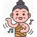 Dancing Tribal Caveman Icon