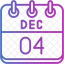 December Calendar Days Time And Date Icon