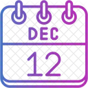 December Calendar Days Time And Date Icon