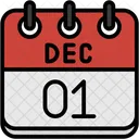 December Calendar Days Time And Date Icon