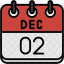 December Calendar Days Time And Date Icon