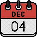 December Calendar Days Time And Date Icon