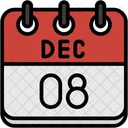 December Calendar Days Time And Date Icon