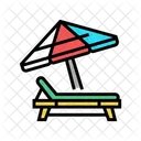 Deck Chair Umbrella Icon