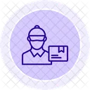 Delivery Boy Line Icon Icon