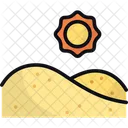 Desert Sand Dunes Sun Icon