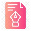 Design File Pen Tool Paper Icon