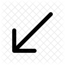 Diagonal down left arrow  Icon
