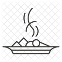 접시 지글지글 뜨거운 아이콘