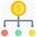 Diversification Network Dollar Icon