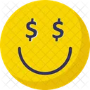 Dollar Dollar On Face Emoticons Icon