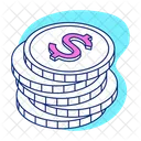 Dollar Coin Coin Stack Coins Icon