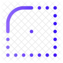 Dotted Radius Top Left Curve Geometry Icon