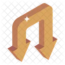 Down Turn Arrows  Icon